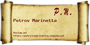 Petrov Marinetta névjegykártya